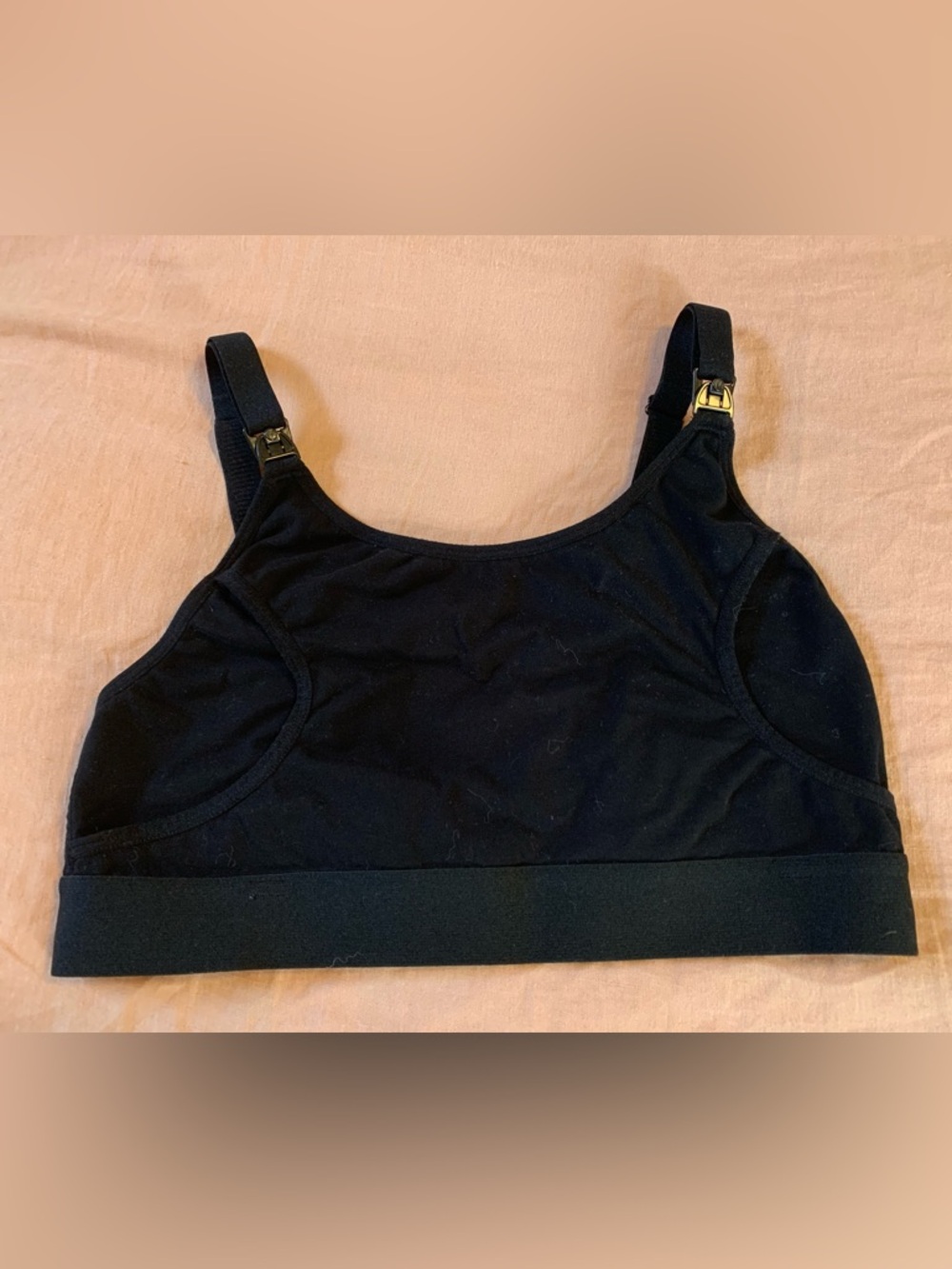 Set of two Momcozy Pumping Bras, tan and black